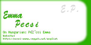 emma pecsi business card